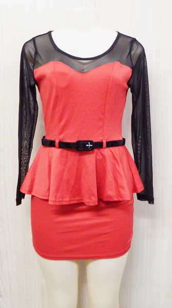RT Red and black dress -  Size: Medium - Stretchy material - 90% Polyester - New