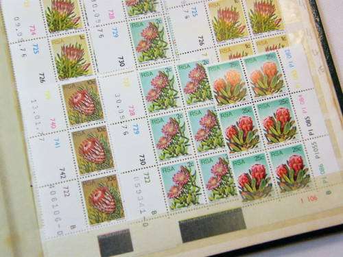 Stamp book with South Africa control blocks 1970`s and 1980`s - 32 pages of control blocks