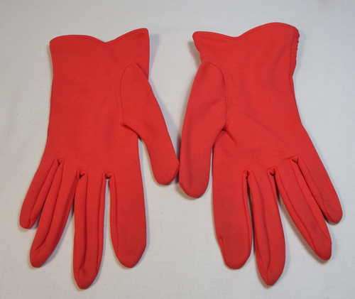 Pair of vintage red women's gloves