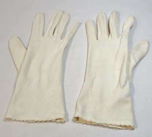Pair of beige women`s gloves