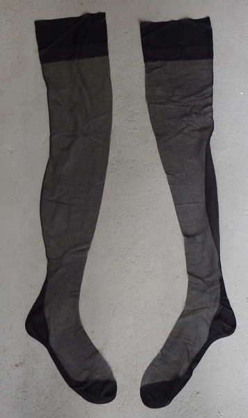 Vintage black stockings with seams - 91 cm long