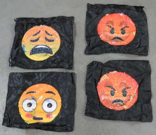 Set of 4 Emoji face changing pillow covers