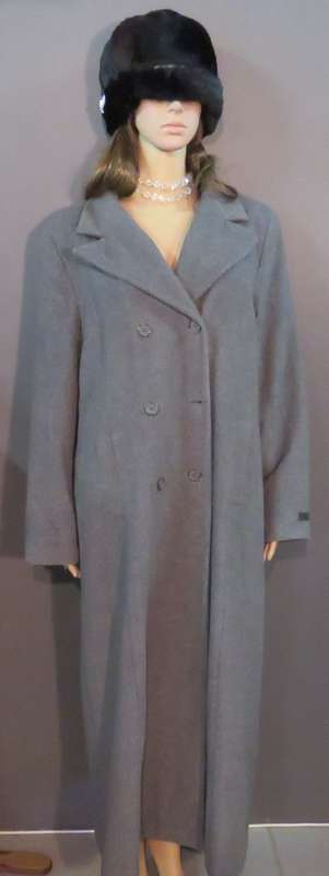 Hennes Collection grey wool long coat - Size 46 - Lined
