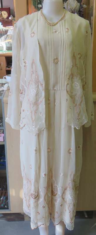 Beautiful vintage dress with sheer jacket - Jewellery not included - Sizes in photos