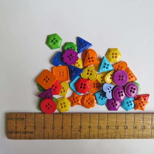 50+ Different colour, shape and size buttons