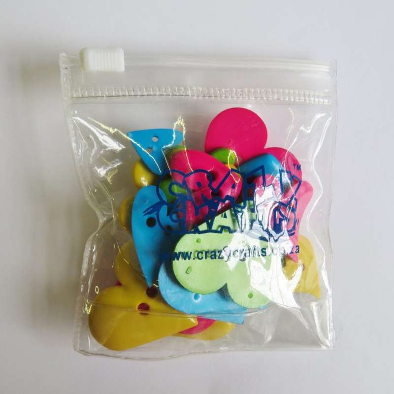 Lot of 21 different colour heart shape buttons