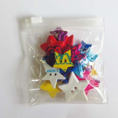 Lot of 21 star shape buttons - Different sizes and colours
