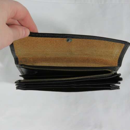 Genuine leather black purse