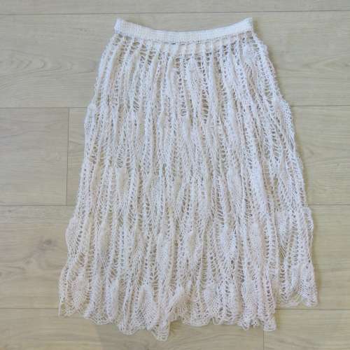 Vintage handmade crochet skirt - Length 74 cm - Stretchy