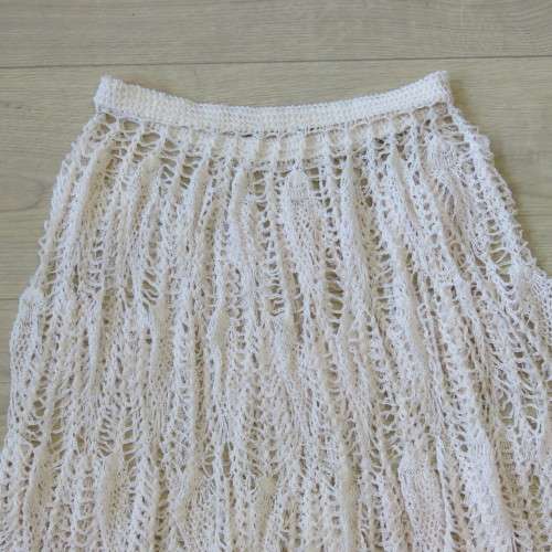 Vintage handmade crochet skirt - Length 74 cm - Stretchy