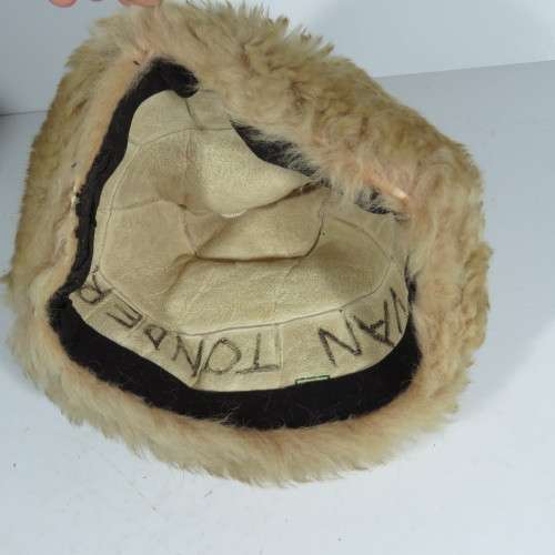 Light brown fur hat - 56 cm