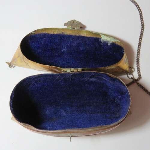 Vintage brass and copper fashion clutch bag