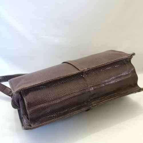 Vintage Brown skin pattern evening bag - made in England - excellent condtition