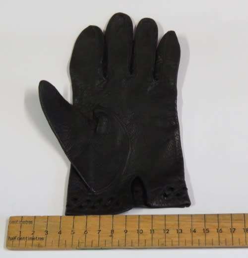 Black leather ladies gloves