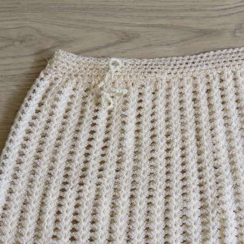Vintage handmade crochet skirt - Length 73 cm - Waist 80 cm