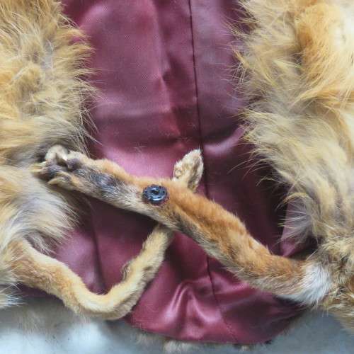 Vintage red fox fur stola