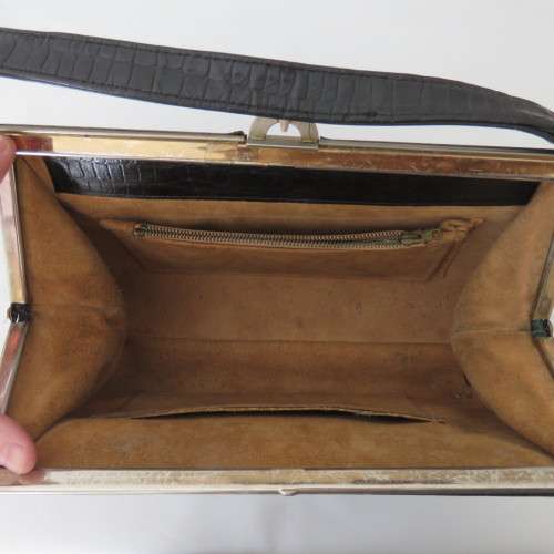 Vintage snake skin pattern handbag - Well used