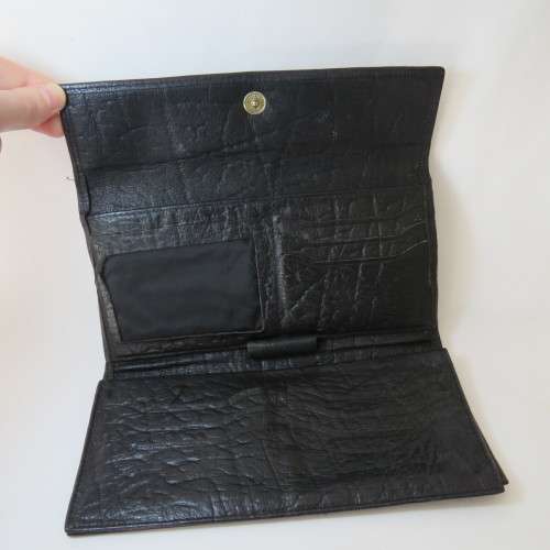 Vintage wild buffalo leather purse