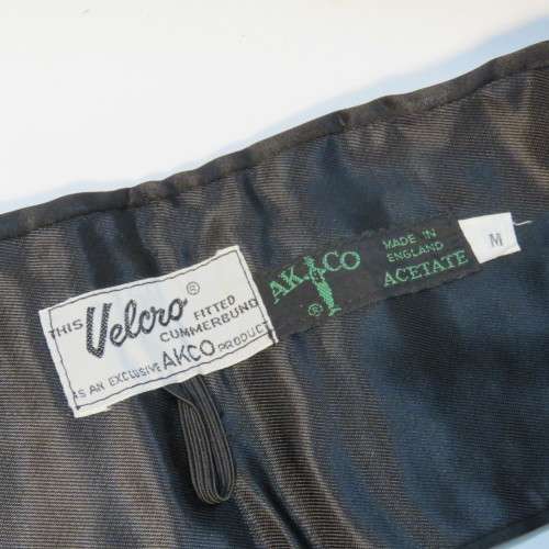 AK Co Acetate medium vintage cummerbund with Velcro plus bowtie - Cummerbund length 101 cm