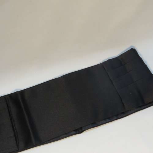Vintage Cravateur Cummerbund - Black with bowtie - Cummerbund length 110 cm