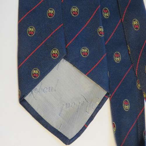 Reboul tie with rampant lions - Length 151 cm