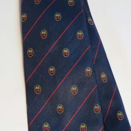 Reboul tie with rampant lions - Length 151 cm