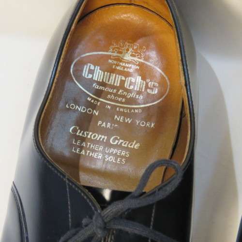Church`s Shoes pair of calf leather oxford black formal shoes - Size 8 - Barely warn