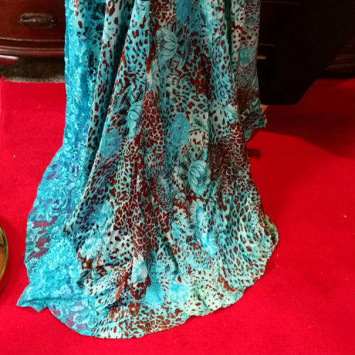 BG Haute Blue and Brown Leopard print evening dress  - Size 8