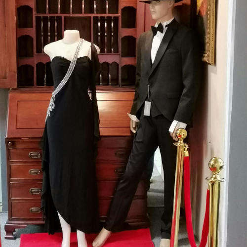 D.U.S.K black evening dress - beautiful diamante detail