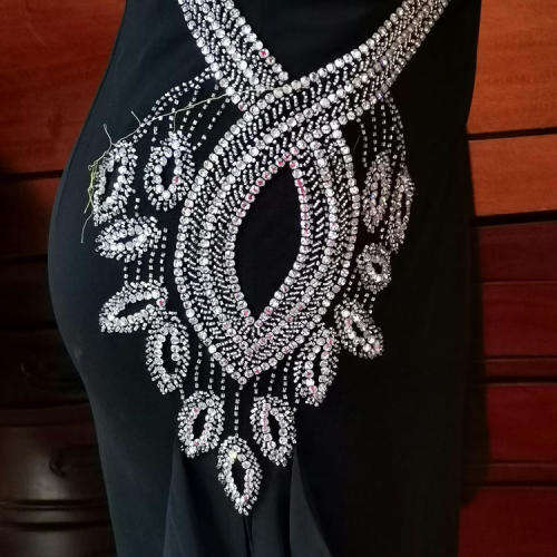 D.U.S.K black evening dress - beautiful diamante detail