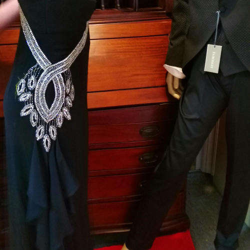 D.U.S.K black evening dress - beautiful diamante detail