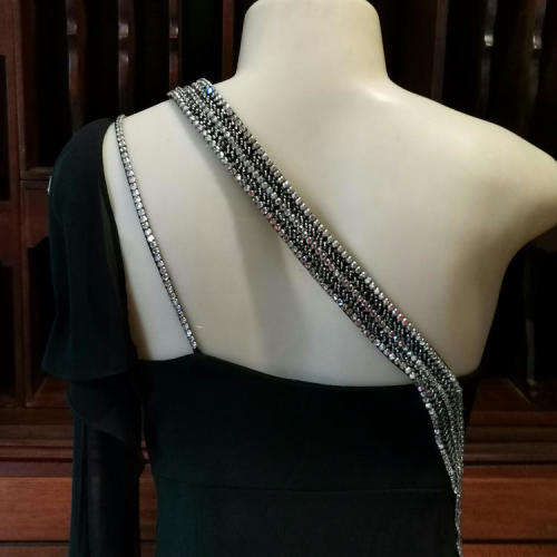 D.U.S.K black evening dress - beautiful diamante detail