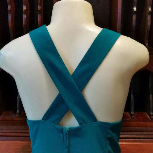 Leonard Joubert Couturiet emerald green evening dresswith gold lace