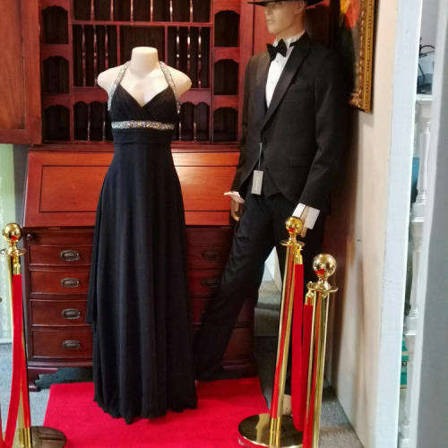 Black evening dress with beautiful diamante details - Need some TLC