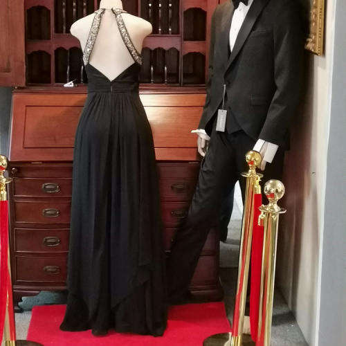 Black evening dress with beautiful diamante details - Need some TLC