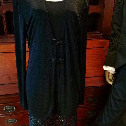 Black Jacket day or evening with belt - Size L