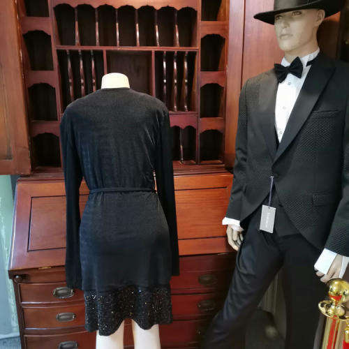 Black Jacket day or evening with belt - Size L