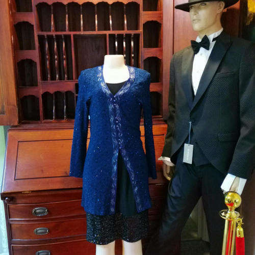 Navy blue jacket with sequence - Very interesting buttons - Size M