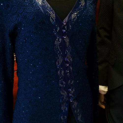 Navy blue jacket with sequence - Very interesting buttons - Size M