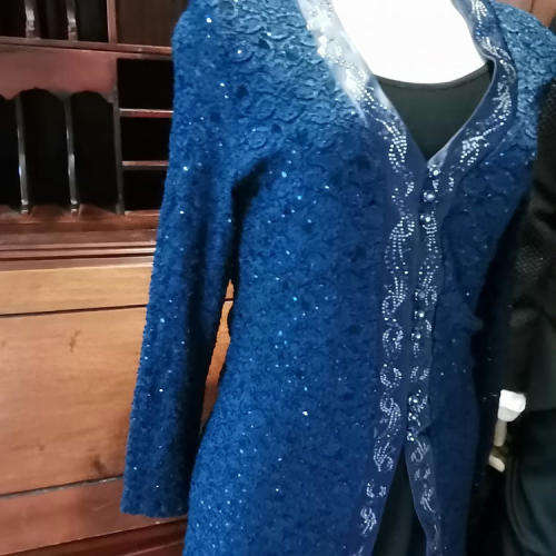 Navy blue jacket with sequence - Very interesting buttons - Size M