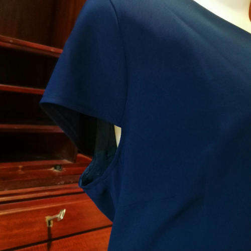 Knee length navy blue lined dress - Size 16