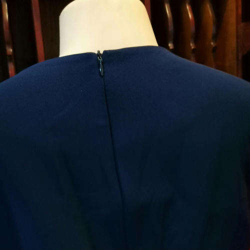 Knee length navy blue lined dress - Size 16