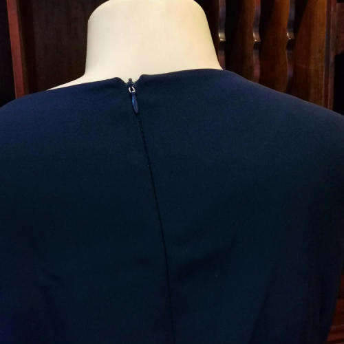 Navy lined knee length dress