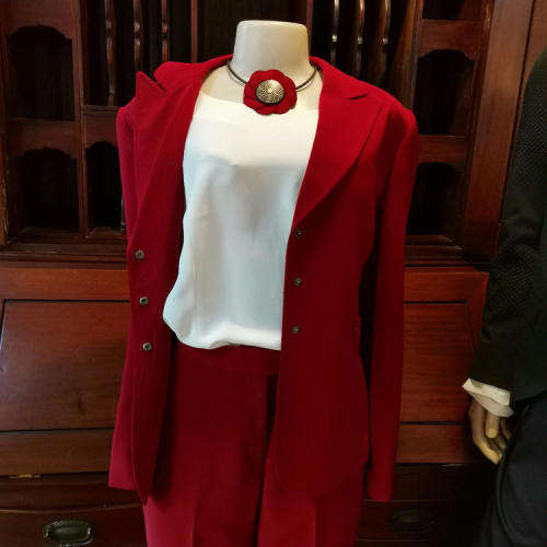 Ladies red suit - Shirt and Necklace not included