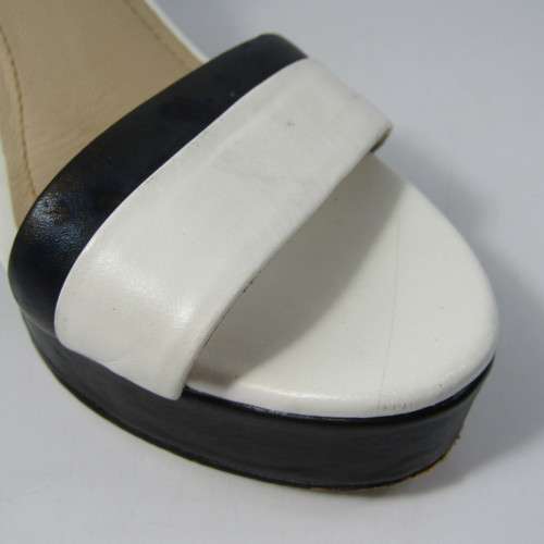 Trenery All Leather black and white wedges size 7 - almost new