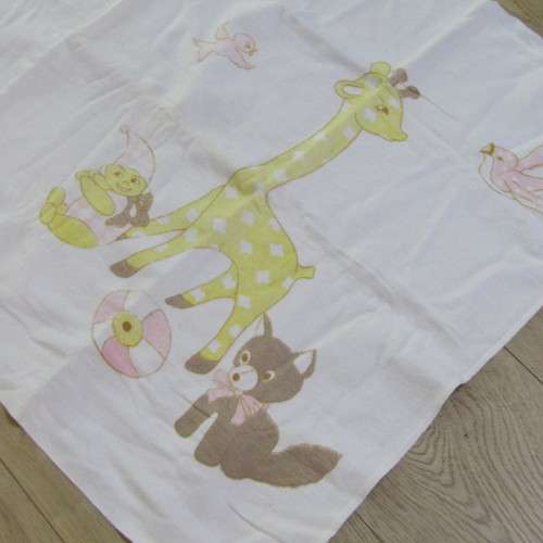 Vintage lot of 10 Baby linen - blanket 133 x 80cm