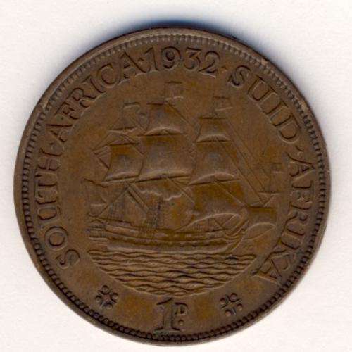 SAU 1932 one Penny, VF with book value of R750
