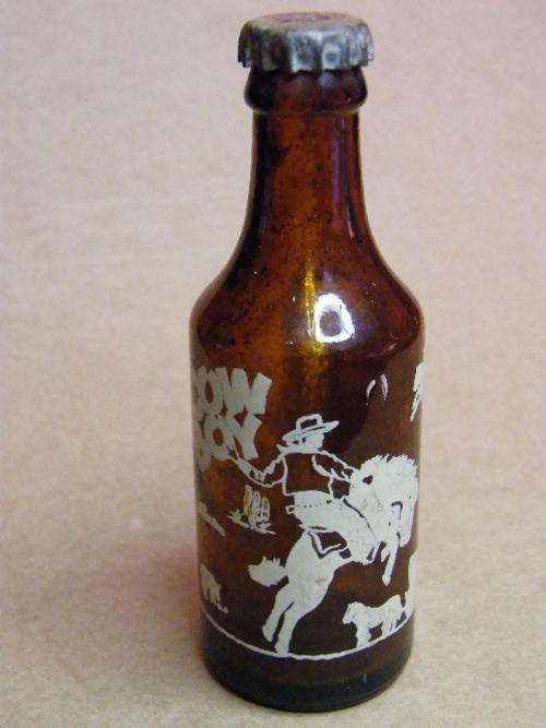 Cow Boy - miniature glass bottle as per scan
