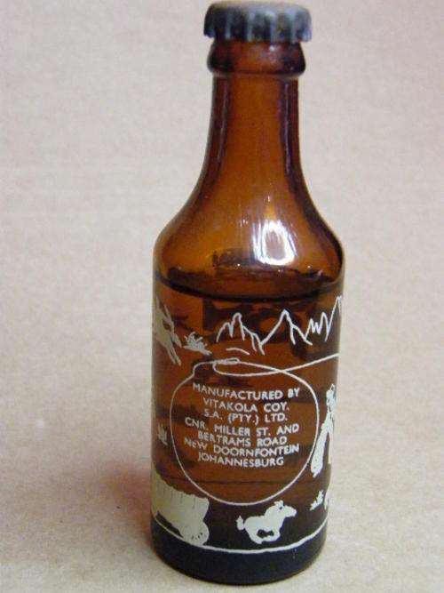Cow Boy - miniature glass bottle as per scan
