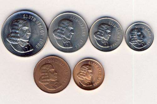 1966 set with 1 cent - 2 cent - 5 cent - 10 cent - 20 cent & 50 cent as per scan
